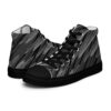 Black and gray patterned shoes Men’s high top canvas shoes
