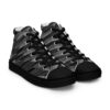 Black and gray patterned shoes Men’s high top canvas shoes