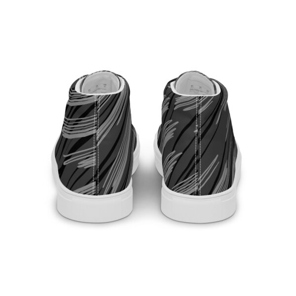 Black and gray patterned shoes Men’s high top canvas shoes
