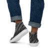 Black and gray patterned shoes Men’s high top canvas shoes
