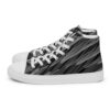 Black and gray patterned shoes Men’s high top canvas shoes