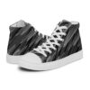 Black and gray patterned shoes Men’s high top canvas shoes
