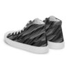 Black and gray patterned shoes Men’s high top canvas shoes