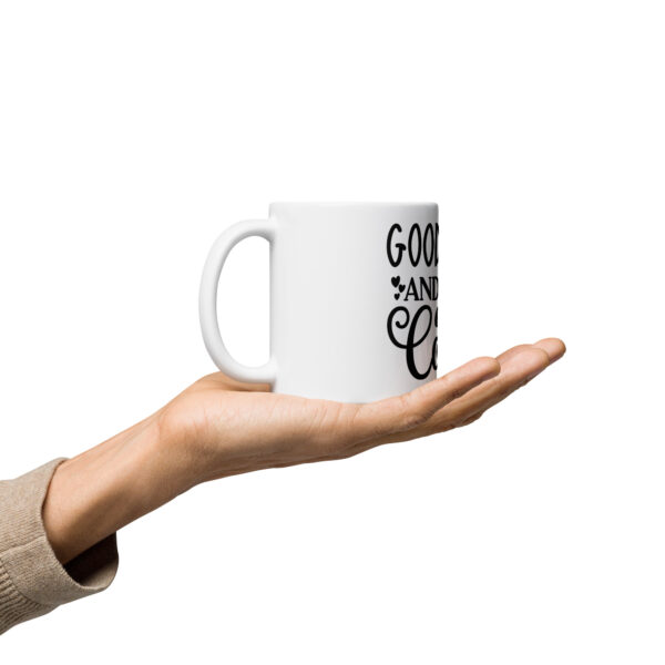 Good Vibes And Hot Coffee White glossy mug